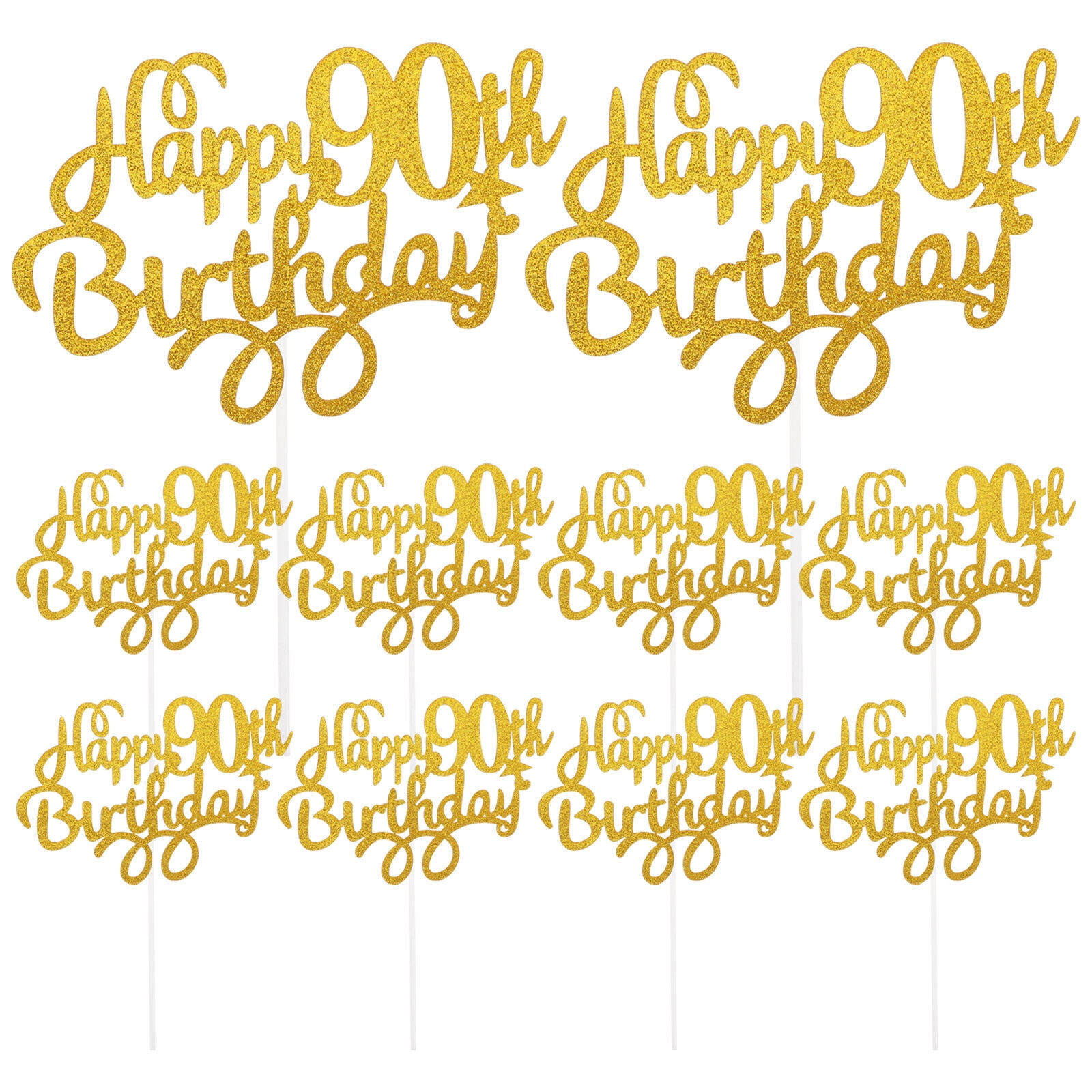 10pcs 90th Birthday Centerpiece Sticks Table Centerpiece Number Letter