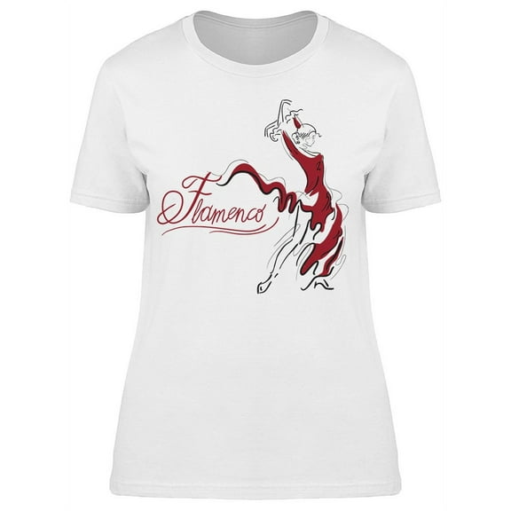 Flamenco Design Sketch Dancer T-Shirt Women -Image by Shutterstock, Female Small