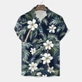 thumbnail image 5 of Mens Hawaiian Shirt Short Sleeve Button Down Shirts Tropical Floral Summer Beach Shirts,S-3XL, 5 of 7