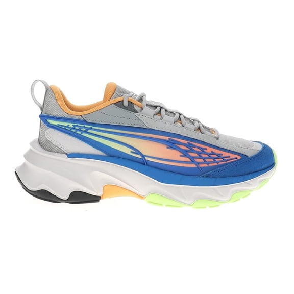 Big Kid's Puma Carbon Flares JR Blue-Gray-Clementine (400674 01) - 5