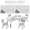 thumbnail image 6 of DOREROOM Toddler Table and Chairs Set for 4, 47.2''L x 23.6''W Kids Study Table and Chair Set, Height-Adjustable, Graffiti Desktop, Children Activity Table for Daycare, Classroom, Home, 6 of 8