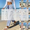 thumbnail image 3 of Bzdzmqm Women Straight Leg Striped Casual Pants Loose Drawstring Elastic Waist Ankle Length Beach Trousers Summer Lounge Wear, Black XL, 3 of 8