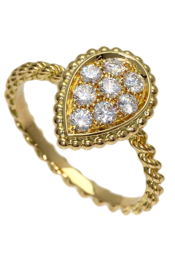 Pre-Owned Boucheron Serpent Bohme Small Diamond Ring #50, 18K Yellow Gold, Women's.