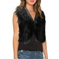thumbnail image 2 of jtjvou Cropped Faux Fur Vest for Women Warm Winter Sleeveless Coat Open Front Fluffy Outerwear Waistcoat Jackets Black M, 2 of 6