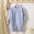 thumbnail image 2 of CAUYDY Baby Boy Gift Newborn Clothes Preemie Long Sleeve Bodysuit Infant Boys Sleepers Fall Winter Toddler Romper Pajamas 0-3M 6-9M 12-18M Blue for Sizes 3-6 Months, 2 of 5