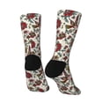 thumbnail image 5 of Uemuo Dark Enchanted Flowers And Birds Pattern Women's Crew Socks, Soft Durable Breathable Moisture-Wicking with Odor Control Cotton socks, 5 of 9