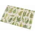 thumbnail image 2 of Shag Bath Rugs Green Fern Summer Botanical Leaves Plush Soft Fluffy Doormat Floor Carpet,Non-Slip Living Room Bedroom Kitchen Entryway Door Mats Pastoral Plant Vintage Linen, 2 of 6