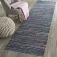 thumbnail image 2 of Safavieh Rag 2'3" X 8' Hand Woven Cotton Rug in Aqua, 2 of 3