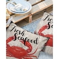 thumbnail image 3 of Ocean Marine Red Crab Seafood Outdoor Pillow Covers Waterproof Throw Pillow Cover 20x20in Set of 2,Square Decorative Pillowcases Cushion Case for Patio Sofa Couch,Abstract Plant Texture on Wood Grain, 3 of 7