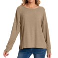 thumbnail image 2 of Casual Women's Tops Fashion Plus Size Women's Solid Color Long-sleeved Pullover Casual Fashion Top, 2 of 7