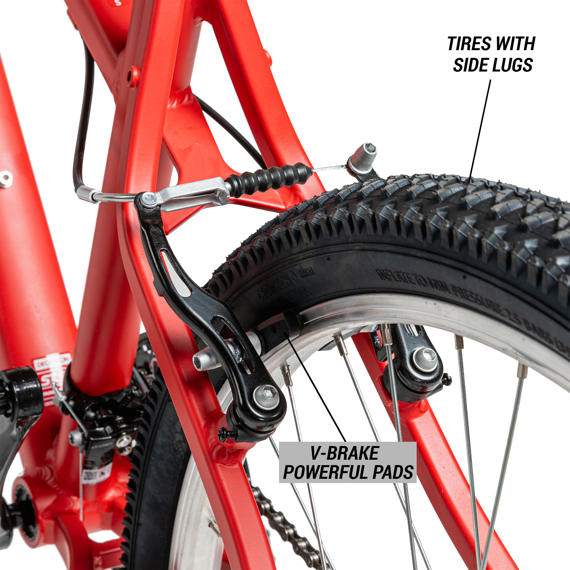 Decathlon Rockrider ST50, 21 Speed Aluminum Mountain Bike, 26", Unisex, Adult, Red, Medium - image 3 of 13