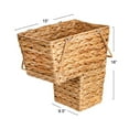 thumbnail image 2 of Household Essentials Wicker Stair Basket with Handles, Handwoven Water Hyacinth, Sits on Two Stairs, Lightweight, Eco-Friendly, 2 of 9