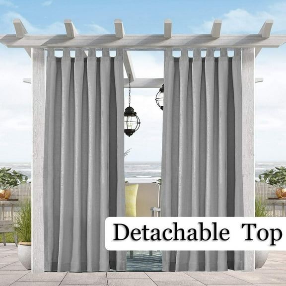 Pro Space Outdoor Curtains Tab Top (4"Long) Window Curtain 1 Panel
