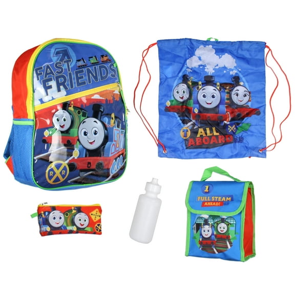 Thomas and Friends Backpack Thomas Train Fast Friends Backpack Set Lunch Box Pencil Case Water Bottle 5 Piece For Kids
