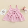 thumbnail image 2 of Robe Sans Manches pour Tout-Petites Filles, Robe à Bretelles à Rayures avec Nœud devant, Robe d'Été Princesse Décontractée 3mois-3ans, 2 of 9