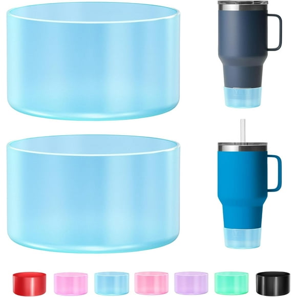 shiyou-2-Pack Silicone Boot for YETI Rambler Tumbler with Handle and Straw Lid 25 35 42 oz Bottom Sleeve for YETI Rambler 20 30 oz Stackable Tumbler
