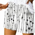 thumbnail image 1 of Pantalones Cortos Sueltos para Mujeres de Verano Impreso Encaje Hasta Bolsillo Elástico Pantalones Cortos Casuales Poliéster, Moda Pantalones Cortos de Verano para Uso Diario Y de Ocio, 1 of 7