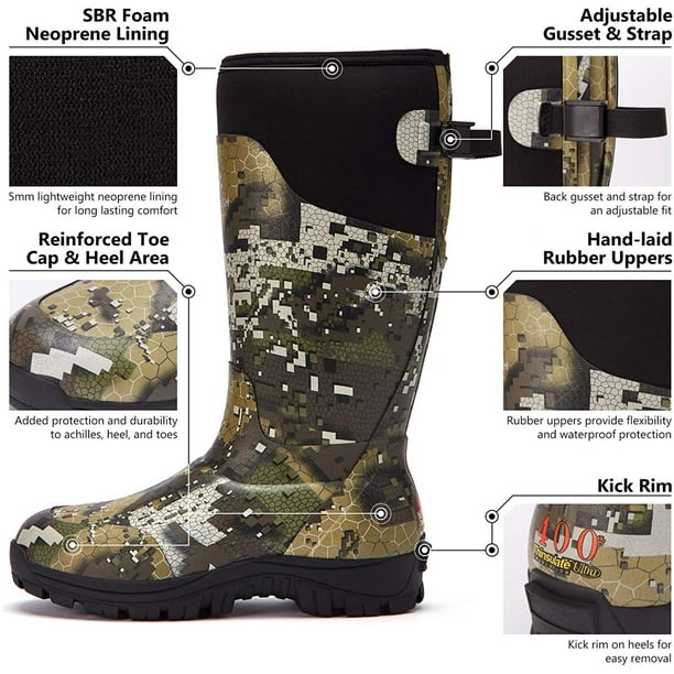 Camo rubber boots clearance walmart