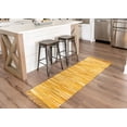 thumbnail image 4 of Unique Loom Chindi Cotton Collection Area Rug - Striped (2' 2" x 6' 7" Runner Yellow/Beige), 4 of 8