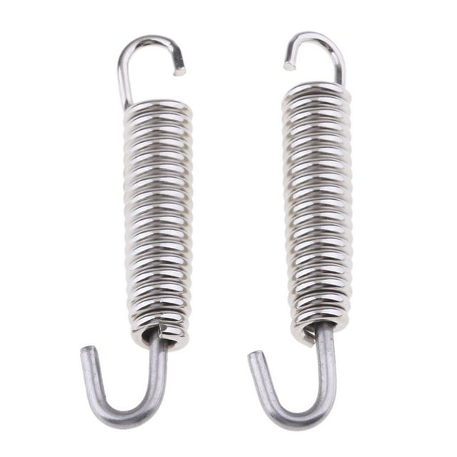 Almencla 1Pair 65mm Moto Tuyau d'Échappement en Acier Inoxydable Silencieux Crochet à Ressort
