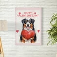 thumbnail image 2 of Happy Valentine's Day Bernese Mountain Dog Brings Love Heart Vertical Matte Canvas Poster Berner Lover Gifts Wall Art Home Decor - 02028, 2 of 5