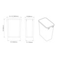thumbnail image 3 of Dowell 50L Wastebasket Trash Container, 52.8Qt/13.2Gal, Plastic, Stackable, for Kitchen/Bathroom/Office, Fits Under Sink/Desk (Grey 4000 50 04-2 Pack), 3 of 6
