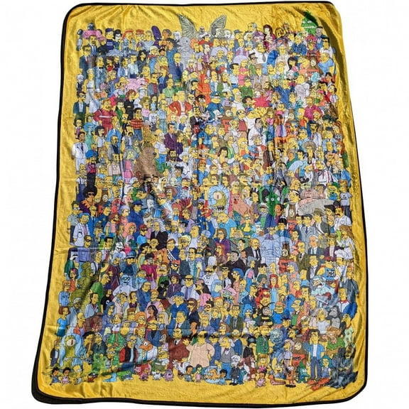 The Simpsons TV Show Characters Lineup Fleece Throw Blanket