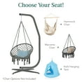 thumbnail image 6 of Best Choice Products Metal Hanging Hammock C-Stand for Chair/ Weather-Resistant Finish, Offset Base - Stand Only - Gray, 6 of 7