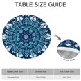 thumbnail image 6 of Stretch Round Tablecloth in Bohemian Floral Design, Elastic Edge Fits 52 54 56 Inch Tables, for Dining, Party Decor, and Outdoor Events, 6 of 7