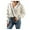 White, variant on Fesfesfes Women Sweater Fall V Neck Single Breasted Chain Link Sweater Cardigan Under $10