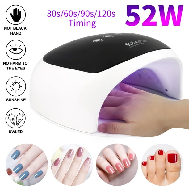 52w Uv Led Nail Lamp Gel Professional Nail Polish Dryer Uv Light Fast Curing Auto Sensor Us Eu Plug Walmart Com Walmart Com