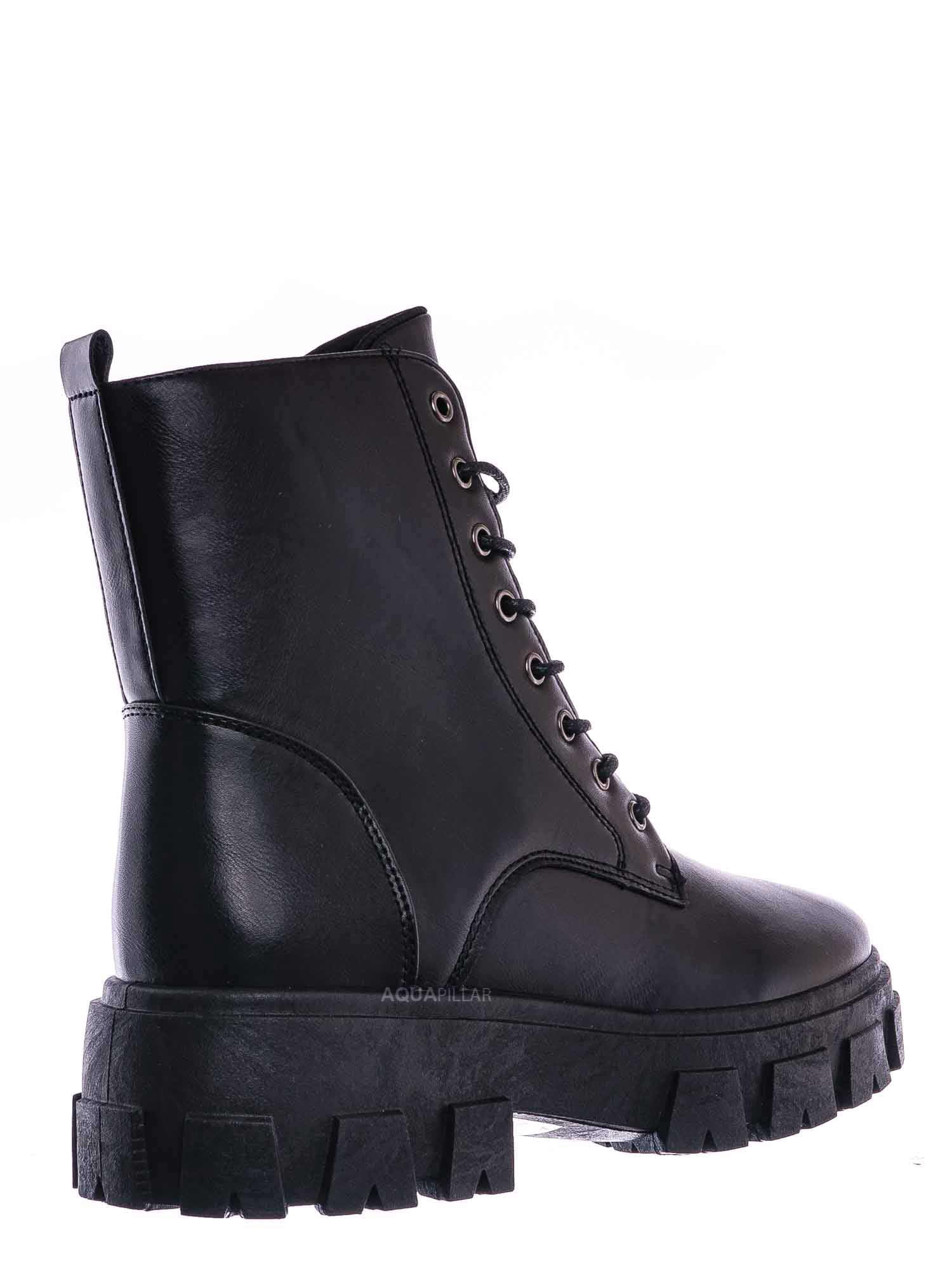 Chunky Platform Combat Boots - Threaded 