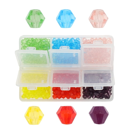 Unique Bargains 600 Pcs 4mm Glass Beads for Jewelry Making DIY Crafts Assorted Color