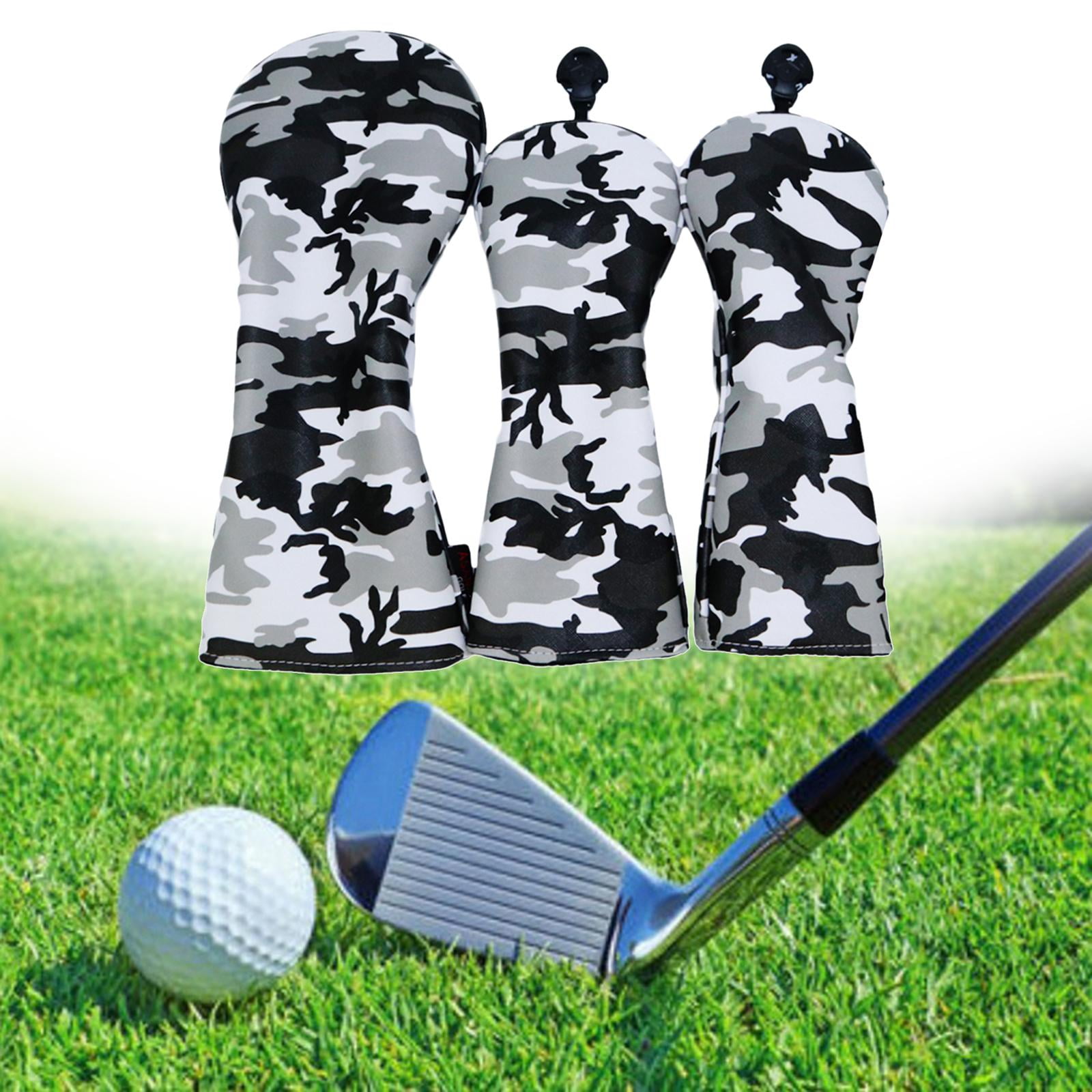 Vensio -3PCS Premium PU Leather Golf Wood Club Headcovers Set with Interchangeable Number Tags, Waterproof Driver Fairway and Utility Covers with Soft Fleece Lining