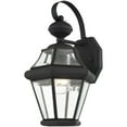 thumbnail image 5 of 8.5 inch 1 Light Black Outdoor Wall Lantern Pendant Lighting Fixture with Clear Beveled Glass Shade backed with Hand Crafted Solid Brass material for patio, front porch, entryway and more, 5 of 10