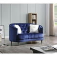 thumbnail image 2 of Dania 64 in. W Flared Arm Velvet Straight Sofa in Blue, 2 of 8