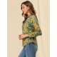 thumbnail image 4 of INSPIRE CHIC Camisa de oficina peque?a de manga larga con blusa formal informal estampada para mujer Verde Floral XS, 4 of 6