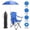 A, variant on Folding Camping Chair with Detachable 8-Rib Sun Umbrella, 42.13 Inch Canopy Aluminum Alloy Portable Lawn Chair Supports 330LBS with Cup Holder