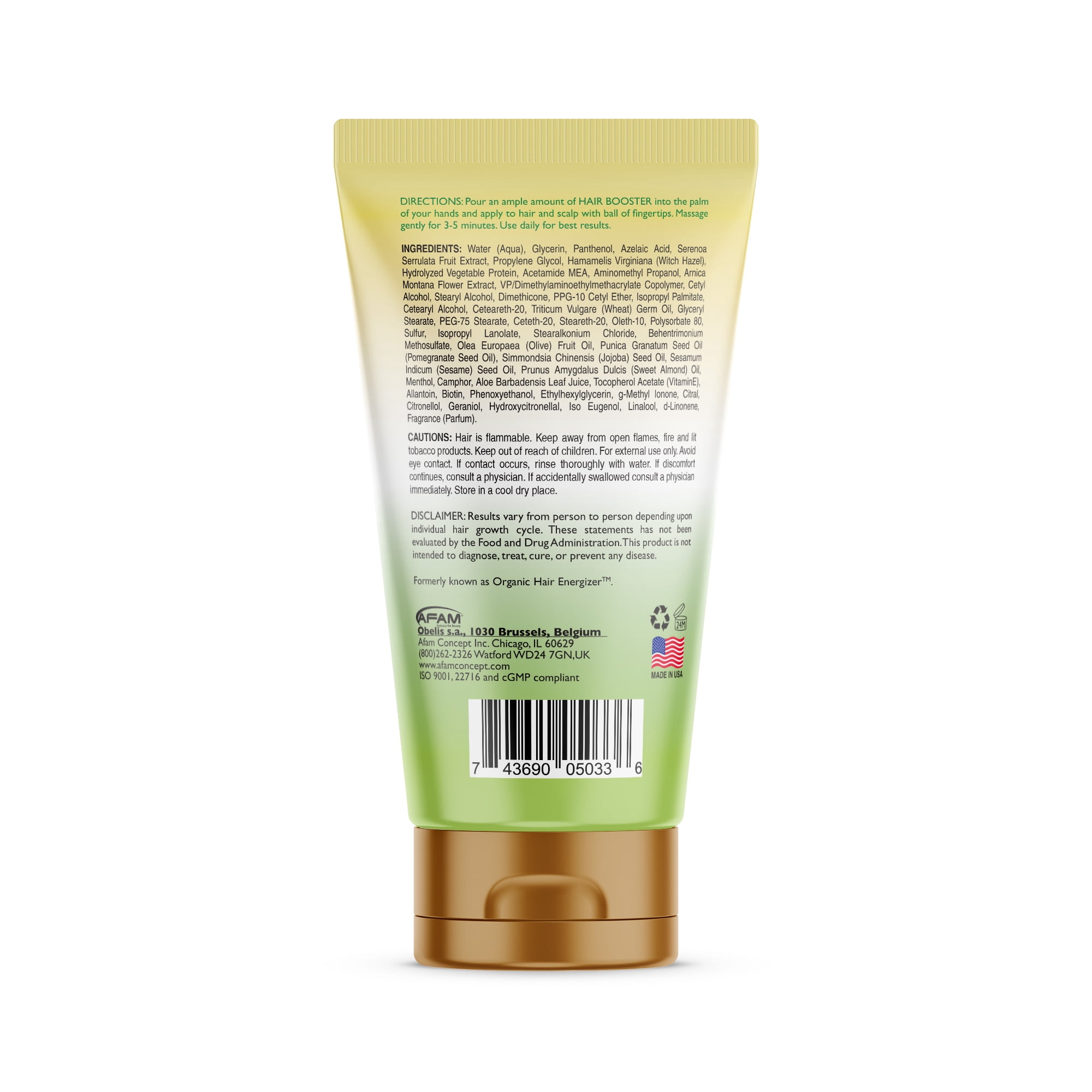 (2 pack) Organic Hair Energizer - Hair Booster with Pro Vitamin-B5, All Hair Type, Moisturizing