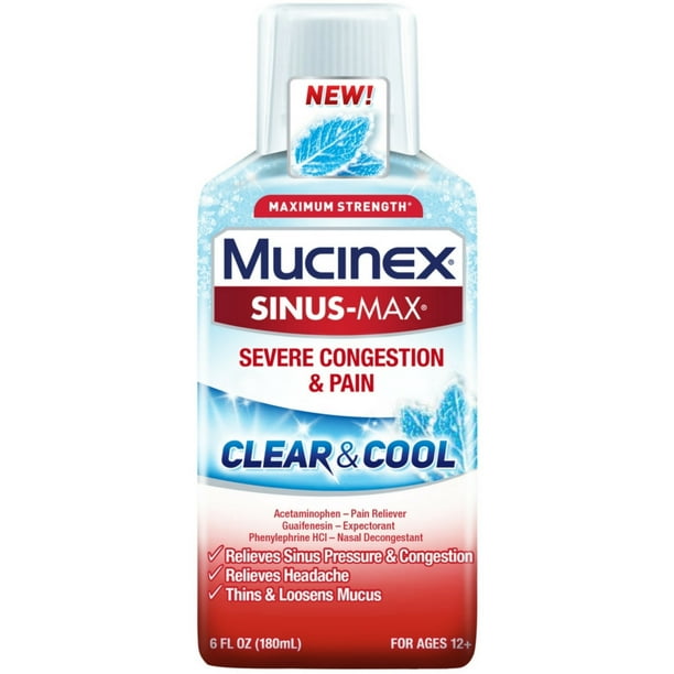 6 Pack Mucinex SinusMax Clear & Cool Max Strength Severe Congestion