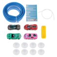 thumbnail image 4 of lionlar 15 ft Bendable Racetrack with 4 Alloy Cars Kit Strong Suction Cups Multifunctional for Physics Powered Race Portable Kids Toy Blue, 4 of 9