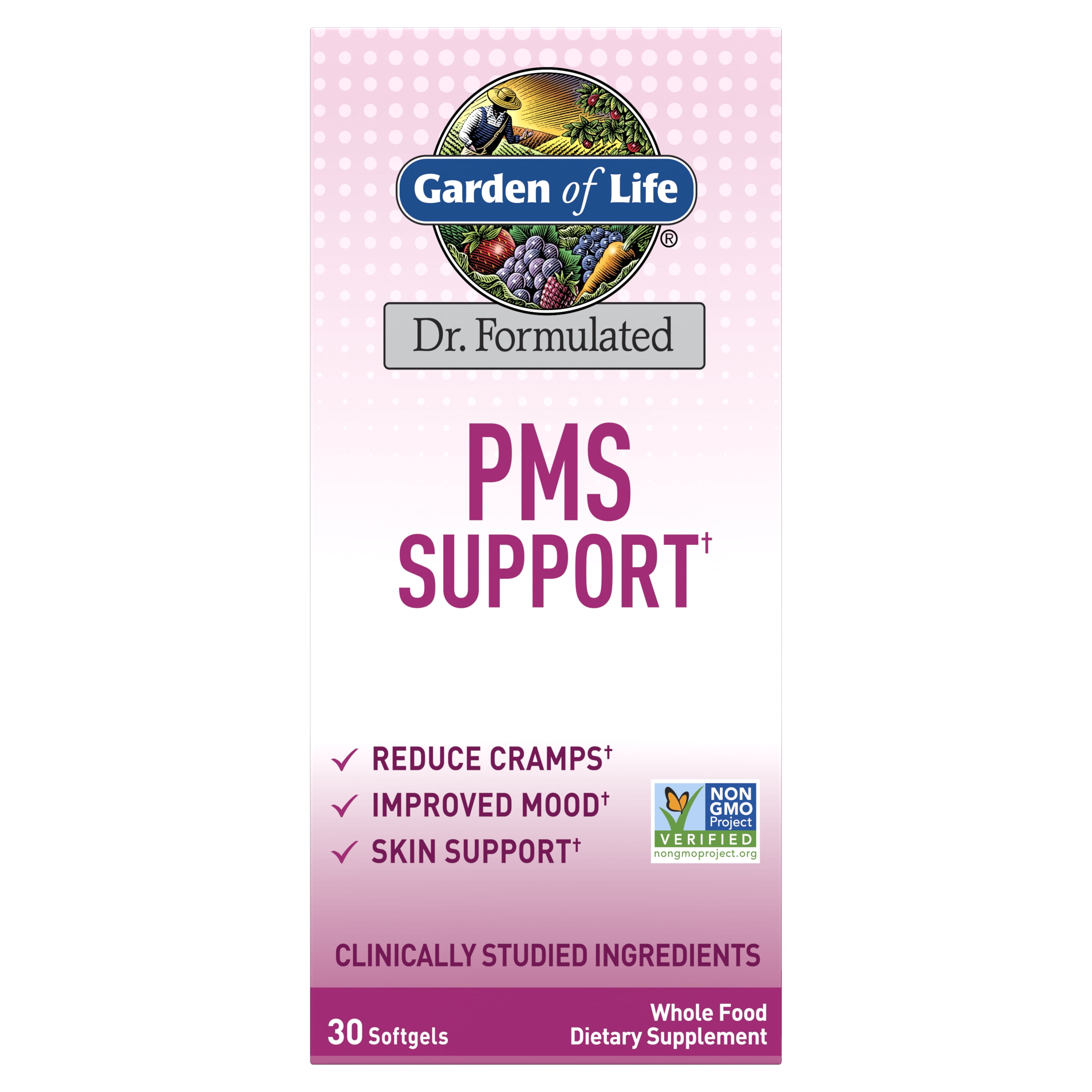 Garden of Life Dr. Formulated PMS Support, Women's Monthly Balance for Skin & Mood Support Softgels, 30 Softgels