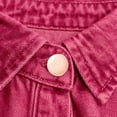 thumbnail image 4 of ClodeEU Women's Fringe Trim Hem Denim Shacket,Oversized Long Sleeve Button Down Jean Shirt Jacket ,Women's Plus XL, 4 of 5