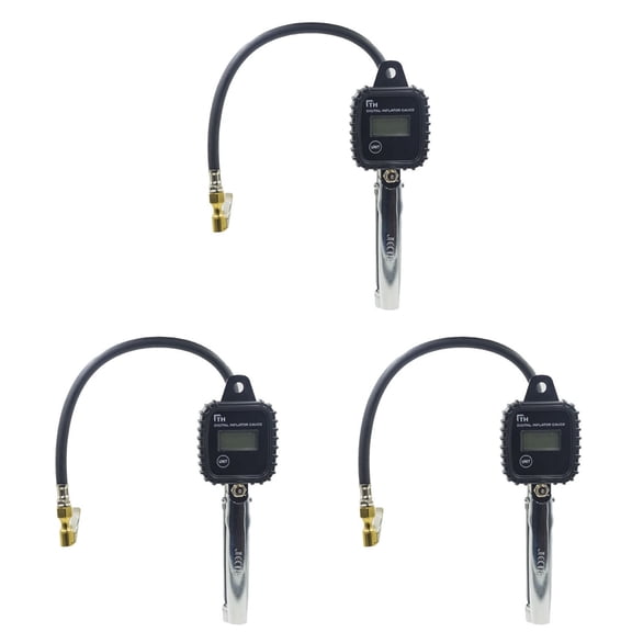 MLINS 3pcs Heavy Duty 100 PSI Digital Tire Inflator Gauge Air Pressure Gauge for Truck Automobile Motorcycle