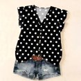 thumbnail image 5 of WULMLEO Women's Printed V-Neck Button Down Blouse Casual Summer Tops Black XL, 5 of 5