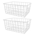 thumbnail image 2 of Freezer Storage Basket, Rust Proof Lightweight 2pcs Iron Basket Bin  for Desktop White Unlined, 2 of 8