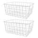 thumbnail image 2 of Cesta para congelador de hierro de gran capacidad, resistente a la oxidación, para almacenar frutas, refrigerios y bebidas (2 unidades), color blanco, sin forro., 2 of 13