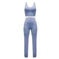 thumbnail image 7 of Two Piece Outfits for Women Workout Sets Ribbed Tank Tops Cargo Legging Running Gym Yoga Clothes Blue, L, 7 of 7