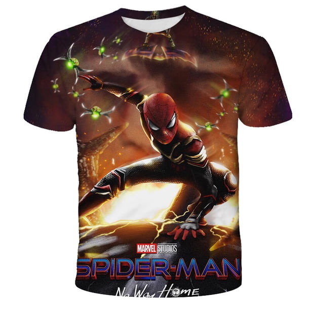 2022 verano niños camisetas Marvel spider-man camisetas para niños nueva moda niños y niñas manga corta Top 1-14T ropa New4T zhangmengya CONDUJO