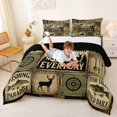thumbnail image 3 of Feelyou Country Hunting Fishing Sign Full Size Comforter Sets for Men Boys, Rustic Wooden Cabin Animal Bedding Sets, Olive Drab, Black Reversible, 3 Pieces, 3 of 6
